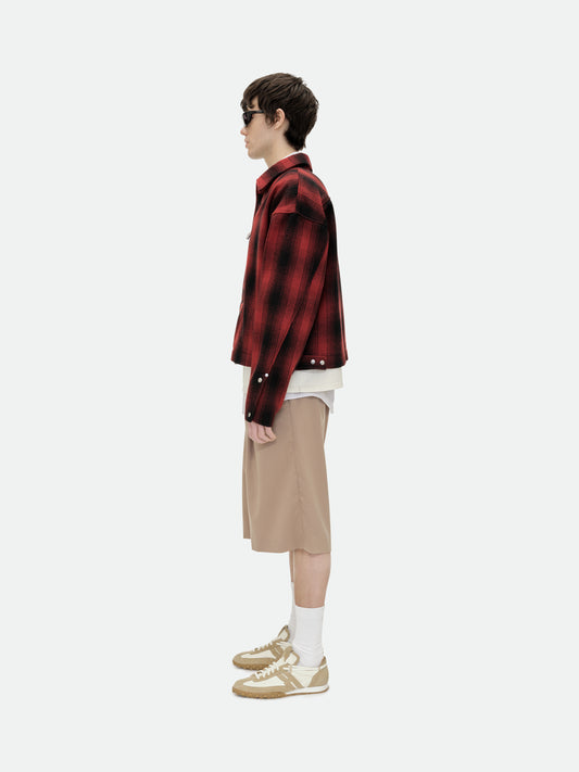 RHUDE LOGO FLANNEL WORK JACKET