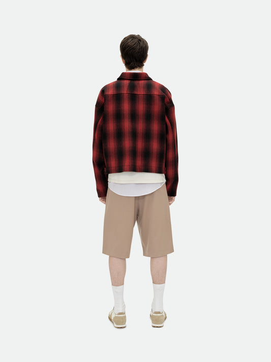 RHUDE LOGO FLANNEL WORK JACKET