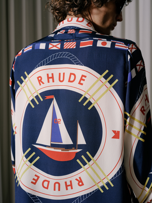 RHUDE FLAG SAIL LS SILK SHIRT