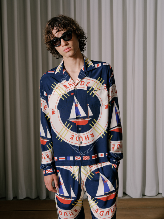 RHUDE FLAG SAIL LS SILK SHIRT