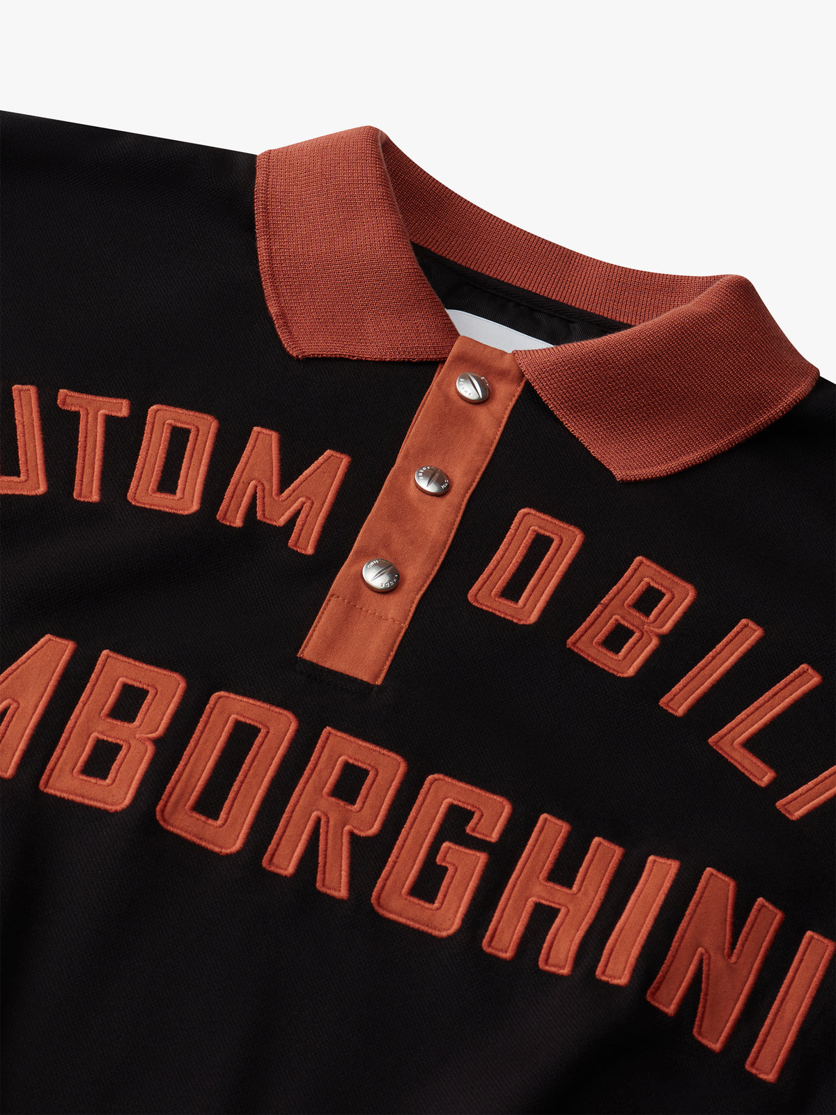 black and orange polo shirt