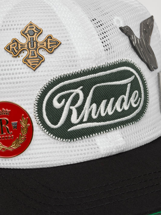 RHUDE PATCH MESH TRUCKER HAT