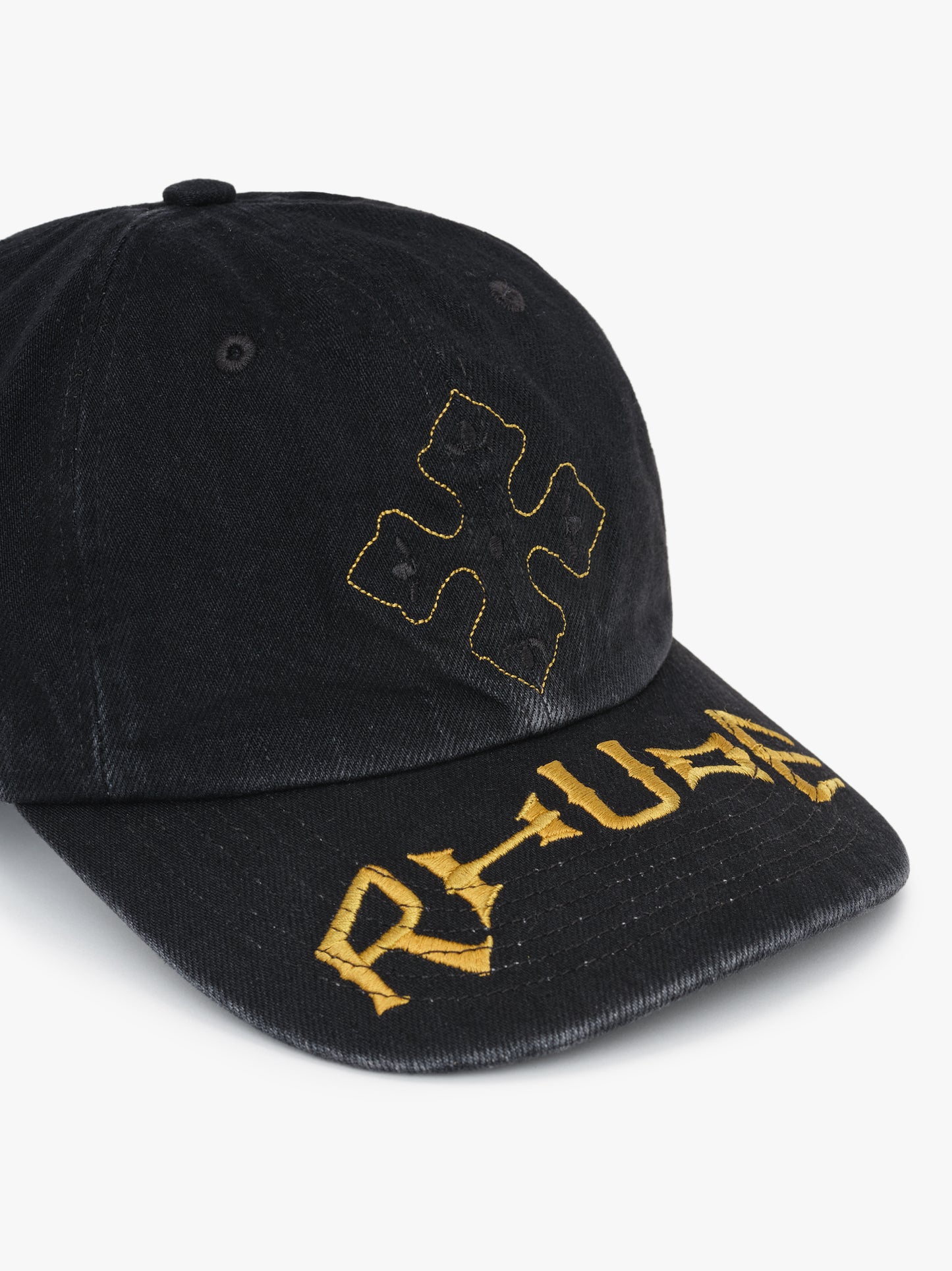 RHUDE CROSS DENIM 6-PANEL HAT