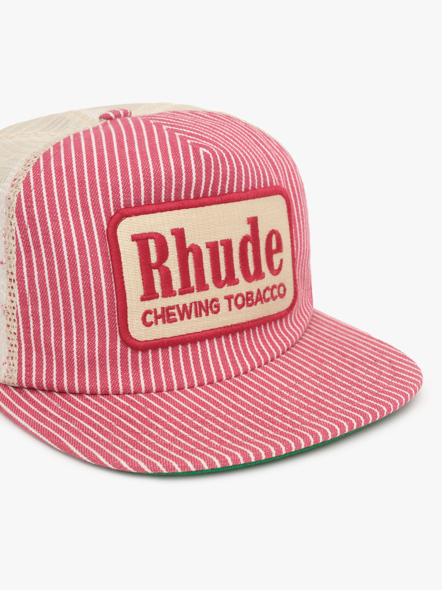 RED STRIPED TOBACCO TRUCKER HAT