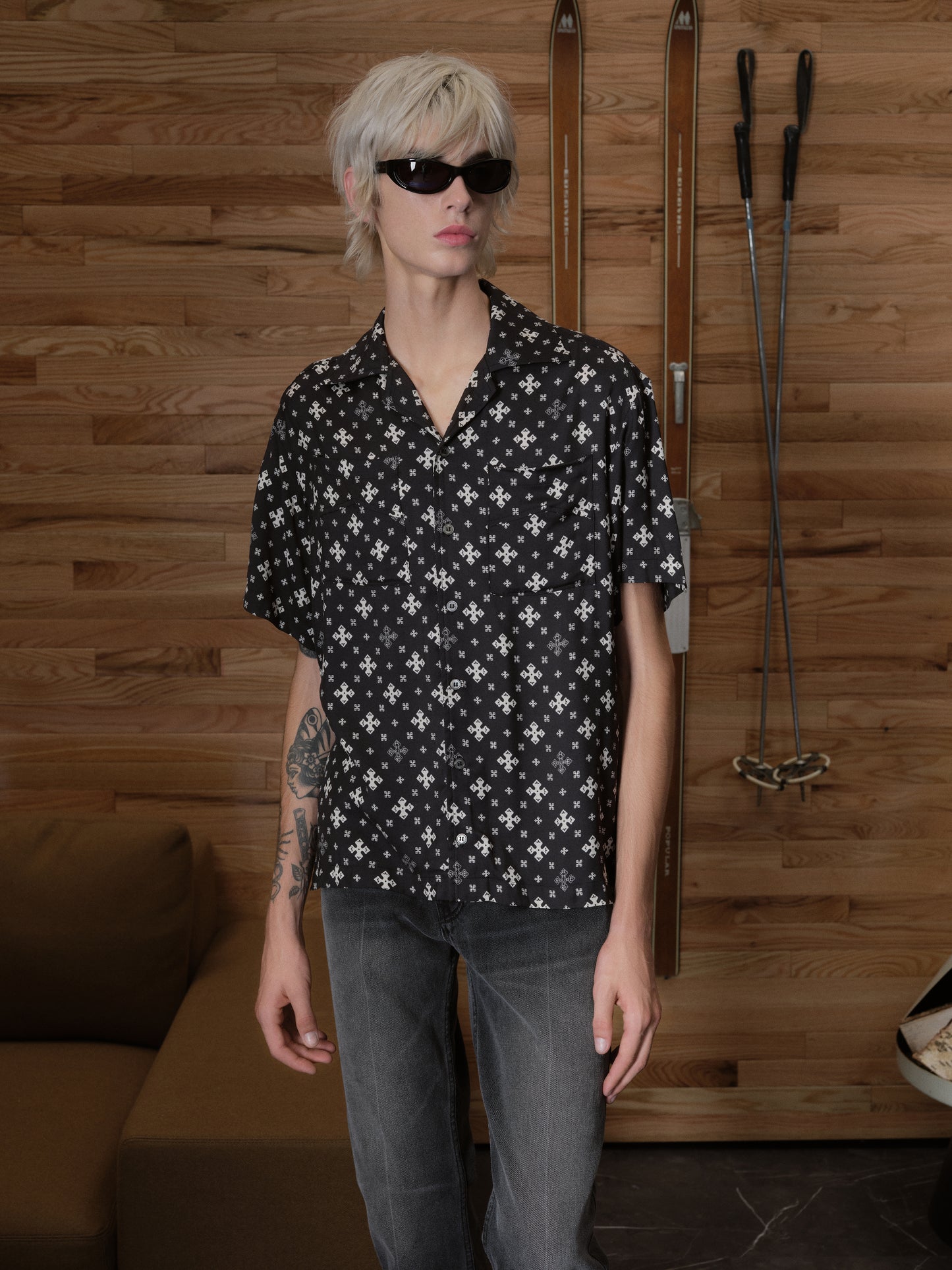 CROSS BANDANA RAYON SHIRT