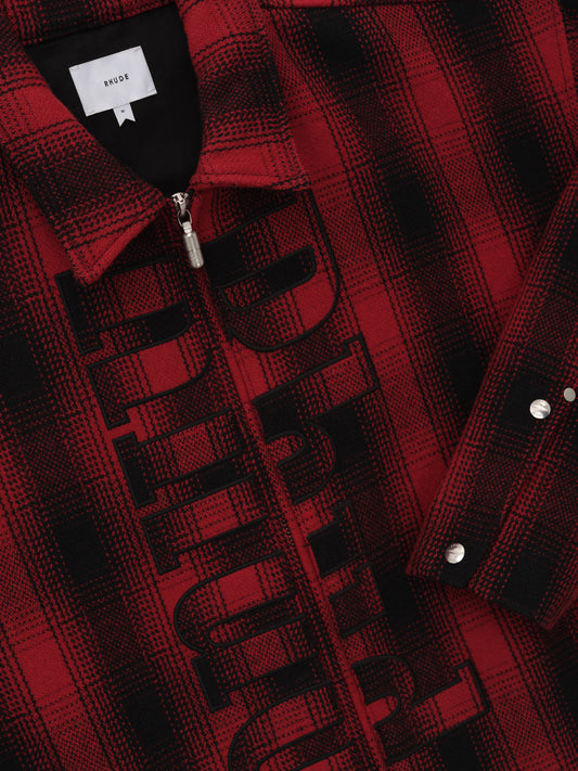 RHUDE LOGO FLANNEL WORK JACKET