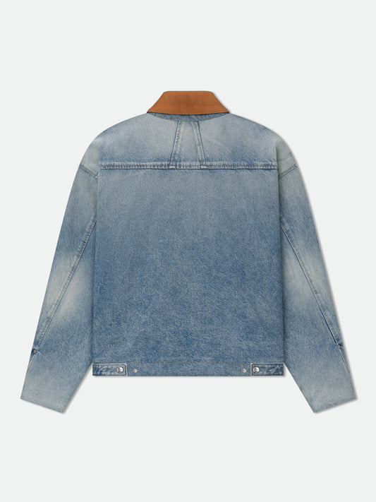 DENIM LOGO CORD COLLAR WORK JACKET