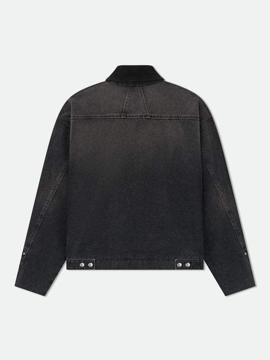 DENIM LOGO SUEDE COLLAR WORK JACKET