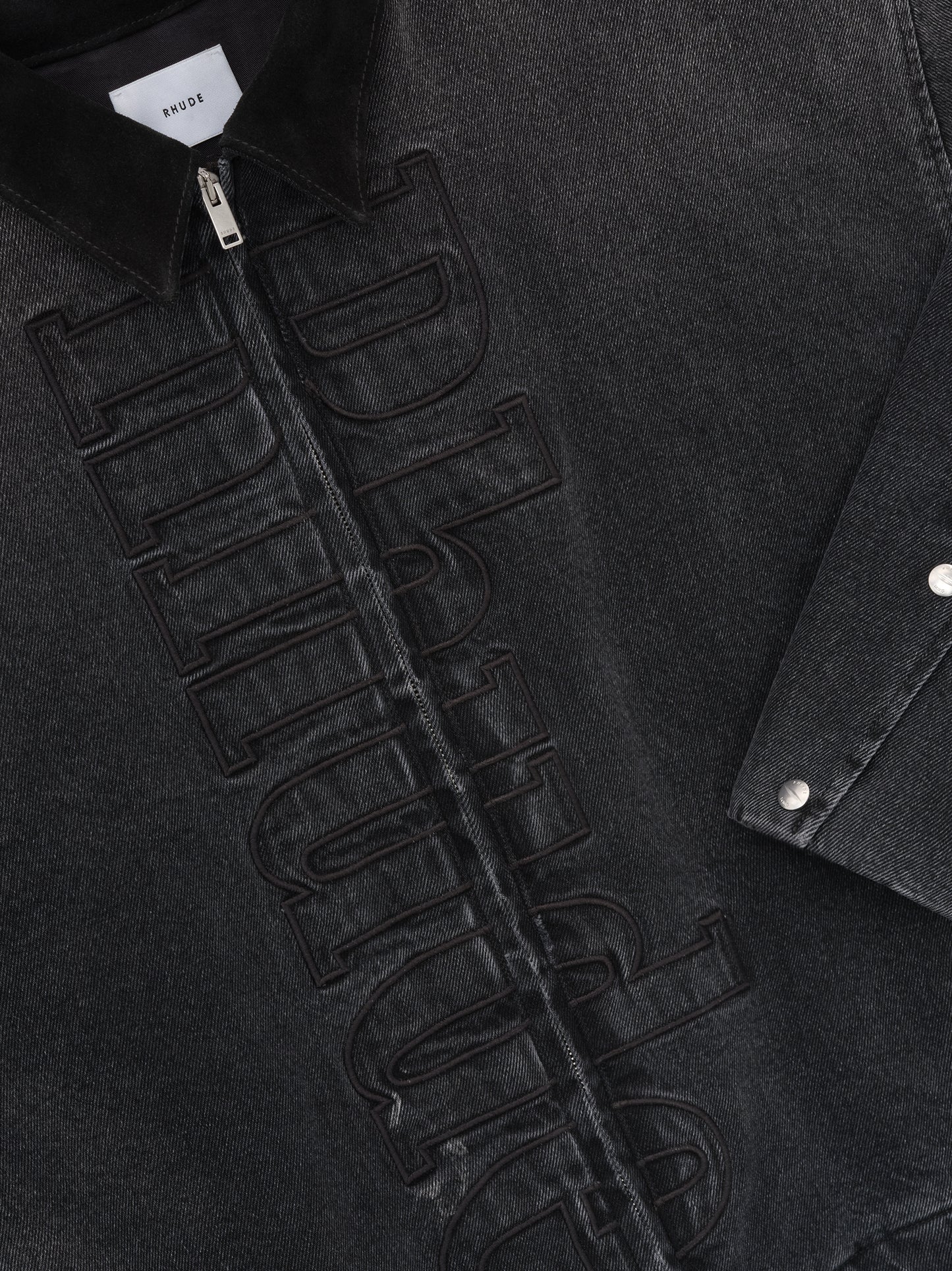 DENIM LOGO SUEDE COLLAR WORK JACKET
