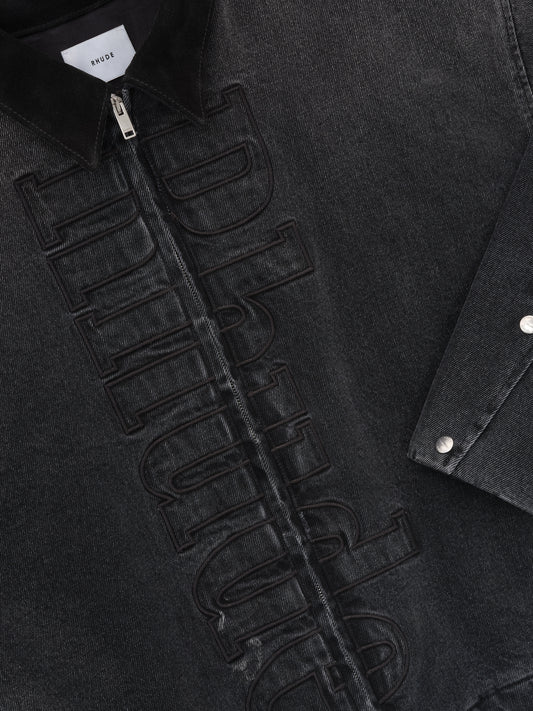 DENIM LOGO SUEDE COLLAR WORK JACKET