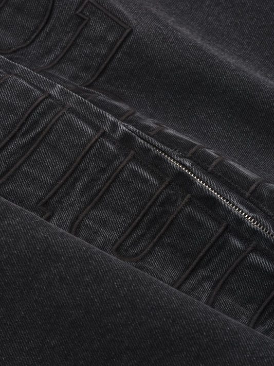 DENIM LOGO SUEDE COLLAR WORK JACKET