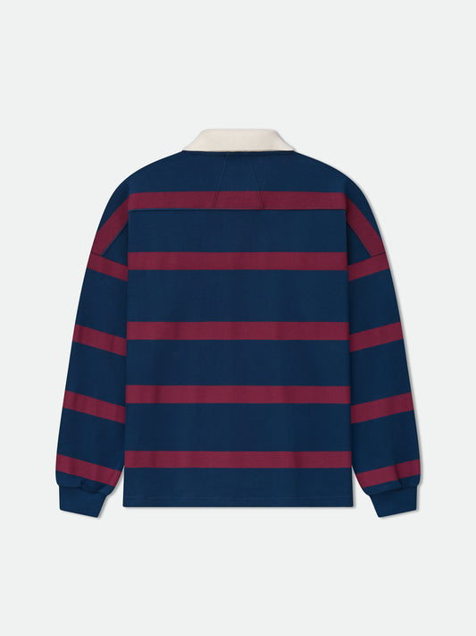 STRIPED LS PIQUE POLO