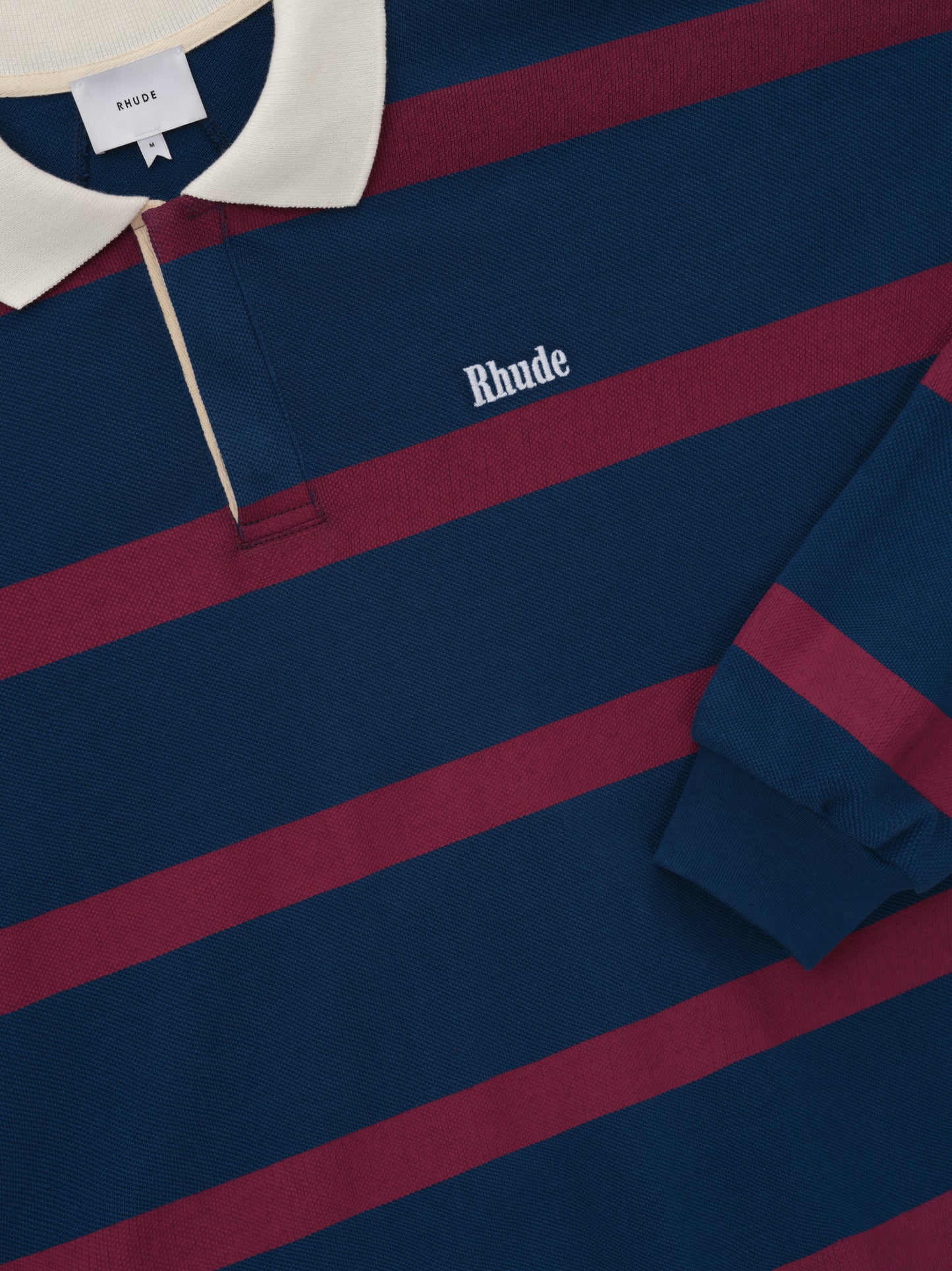 STRIPED LS PIQUE POLO