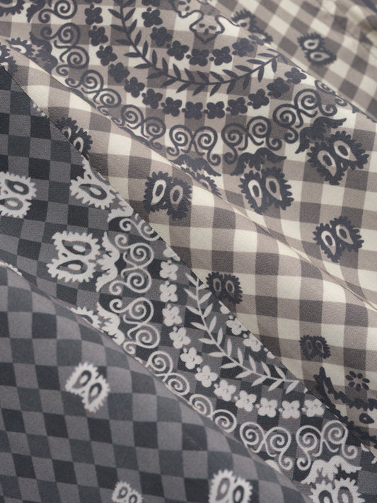 SPLIT GINGHAM BANDANA BUTTON UP SHIRT