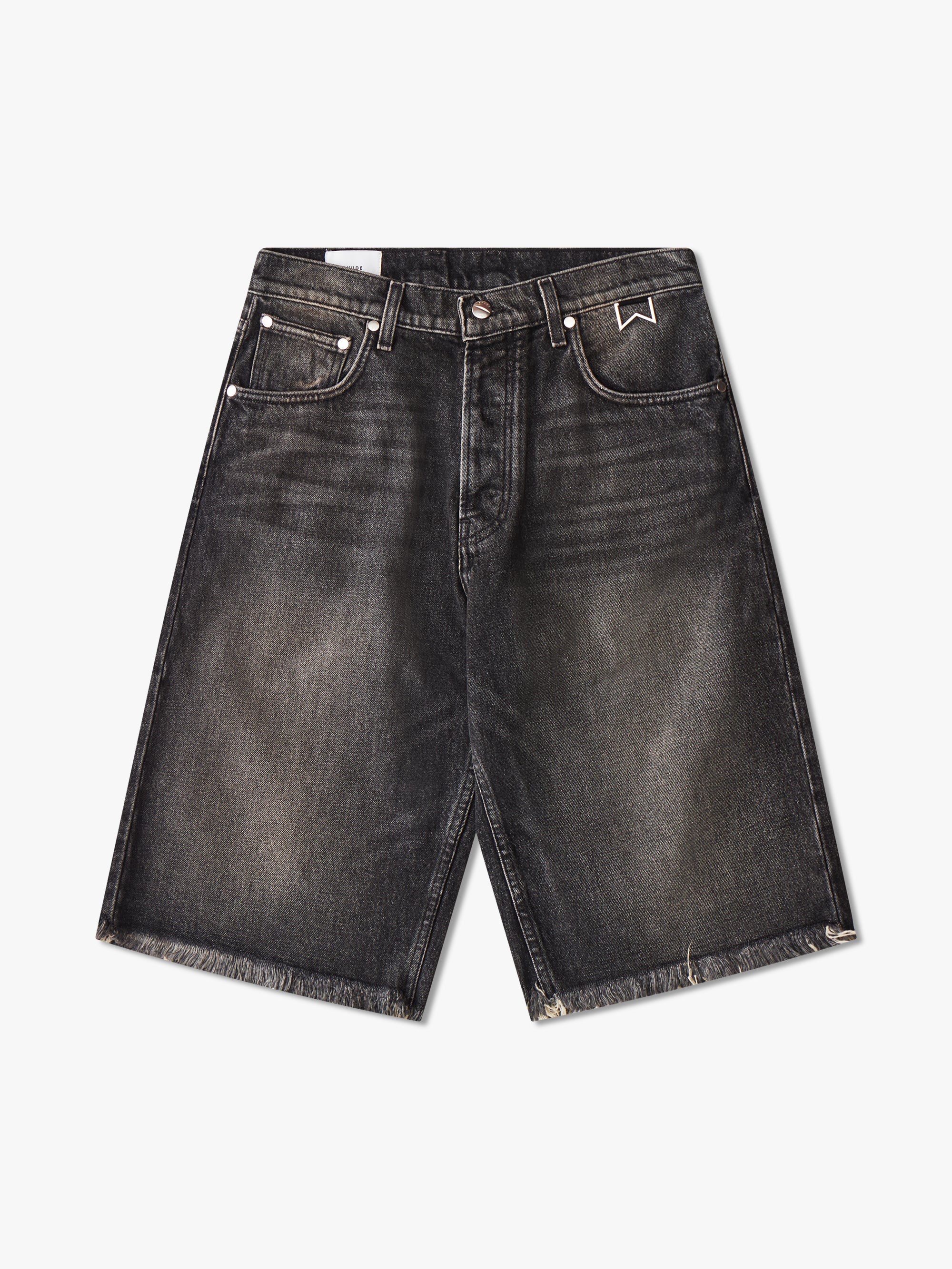 Distressed denim store shorts black