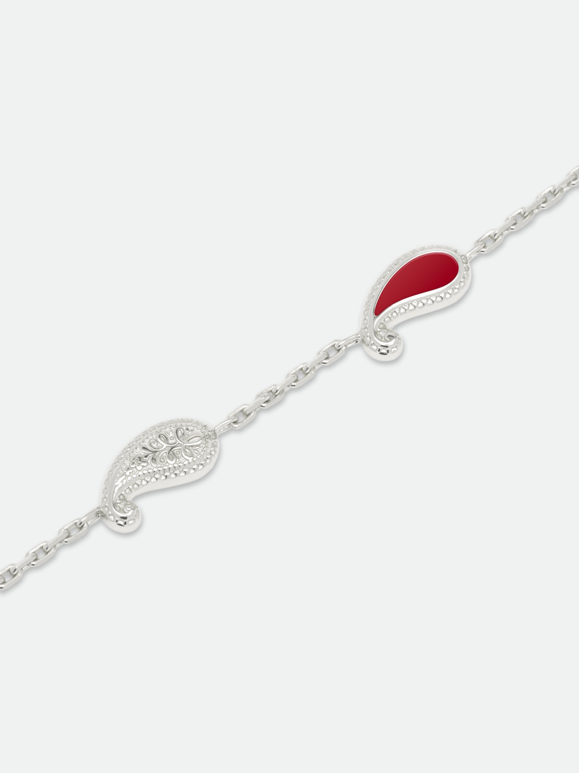 TEARS OF JOY BRACELET — 14K WHITE GOLD/CARNELIAN