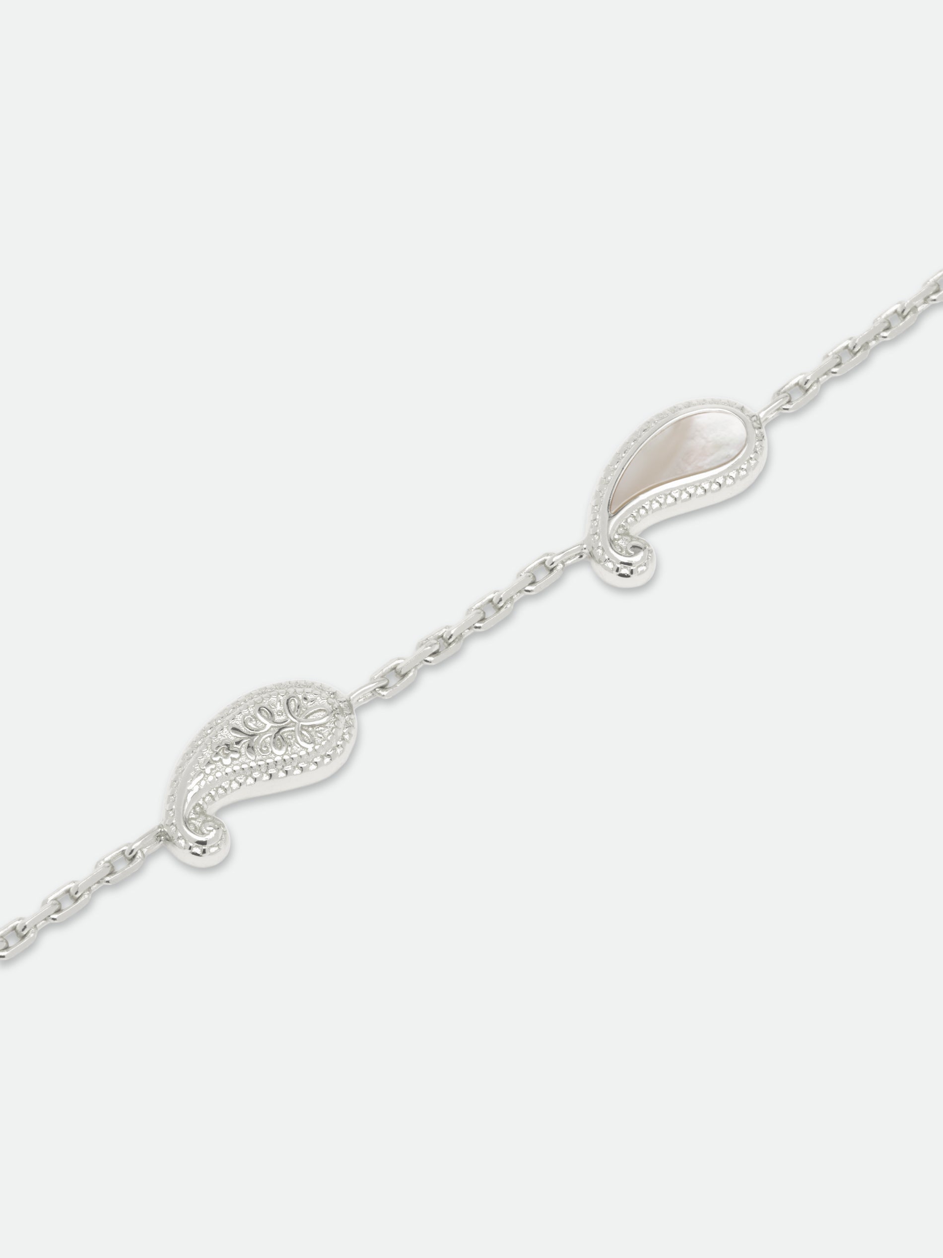 TEARS OF JOY BRACELET — 14K WHITE GOLD/MOTHER OF PEARL