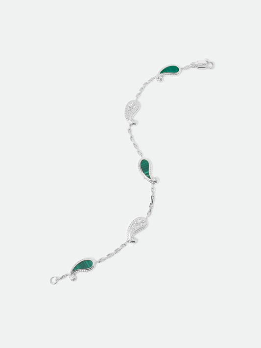 TEARS OF JOY BRACELET — SILVER/MALACHITE