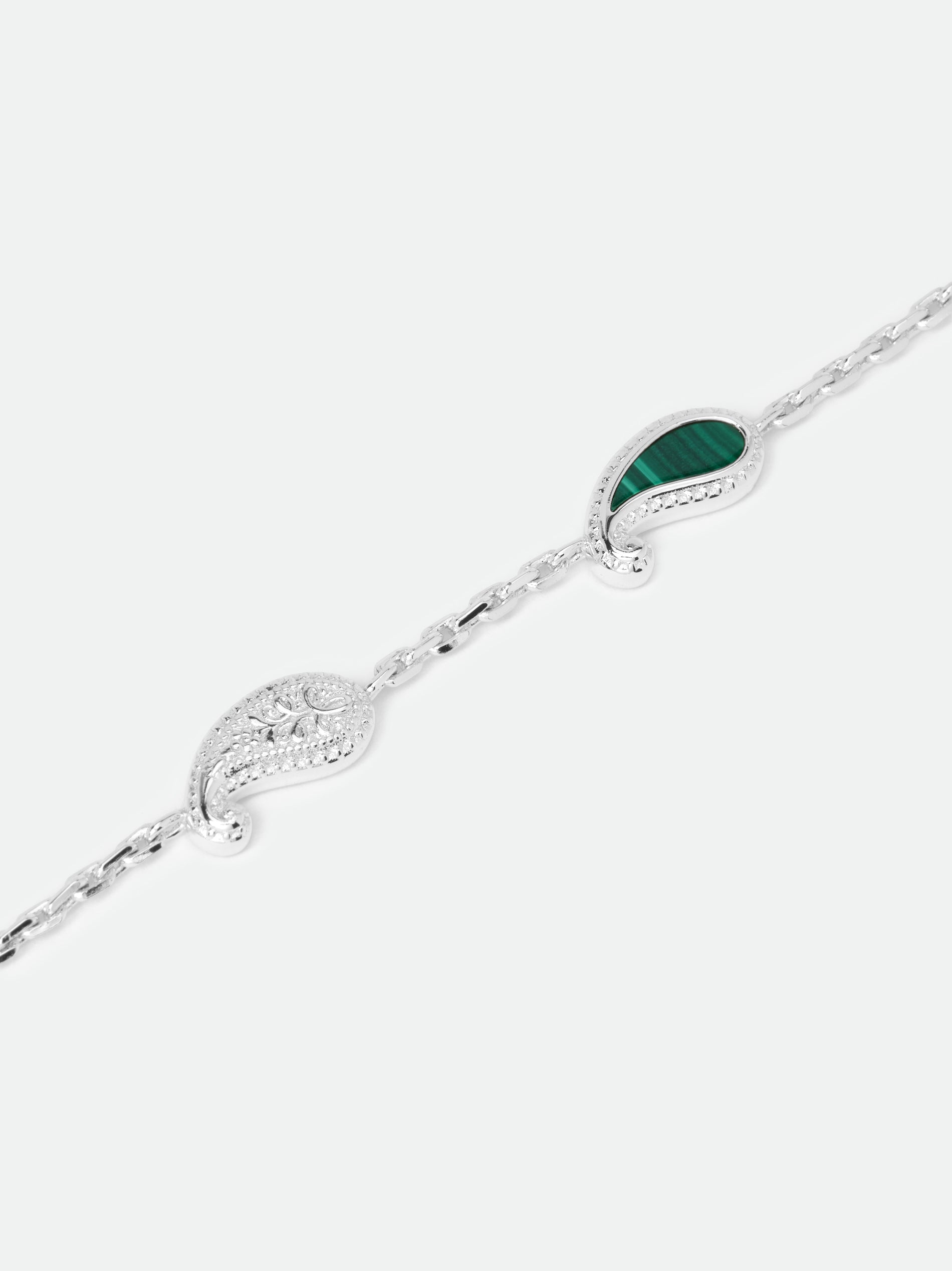 TEARS OF JOY BRACELET — SILVER/MALACHITE