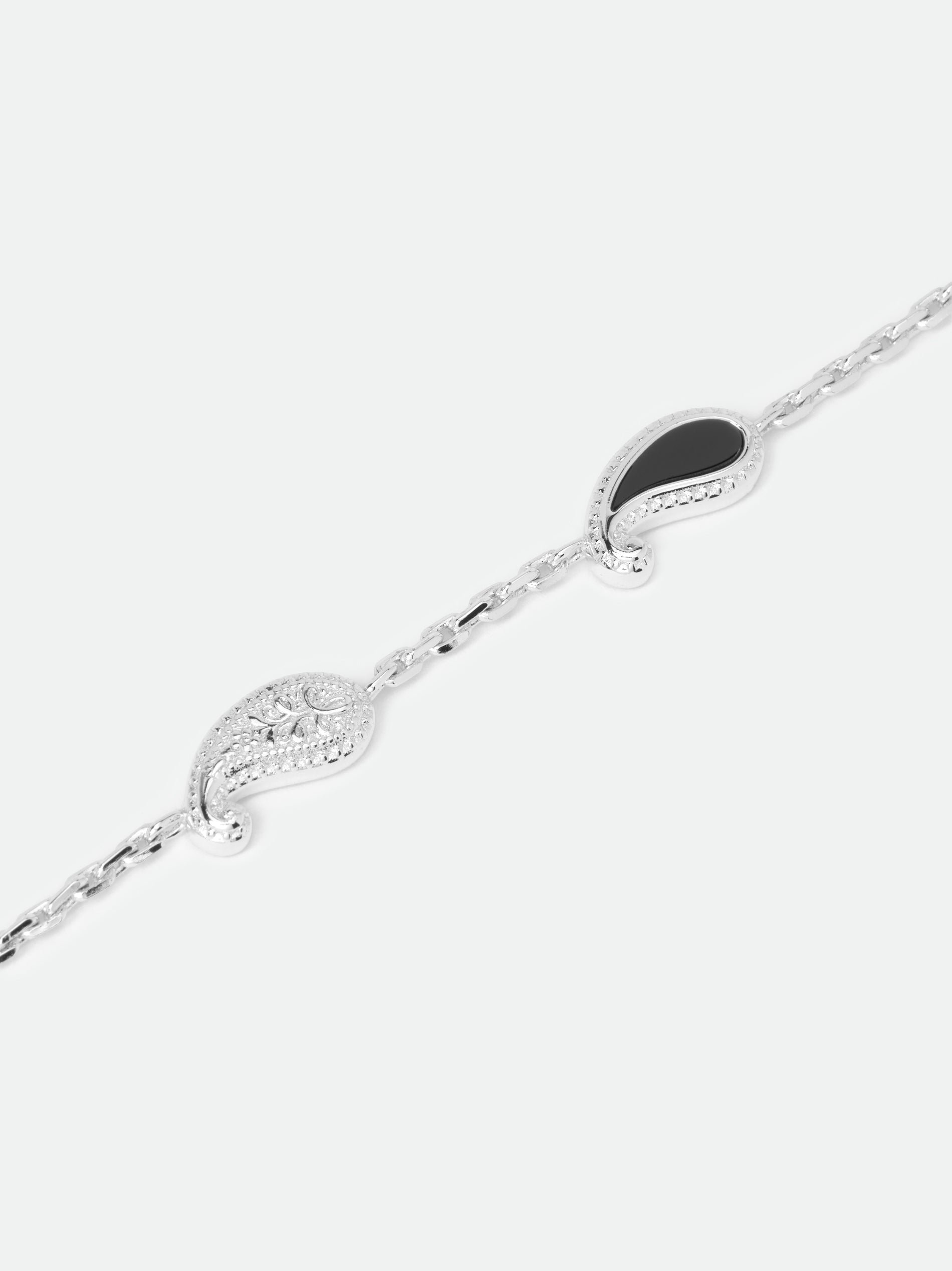 TEARS OF JOY BRACELET — SILVER/ONYX