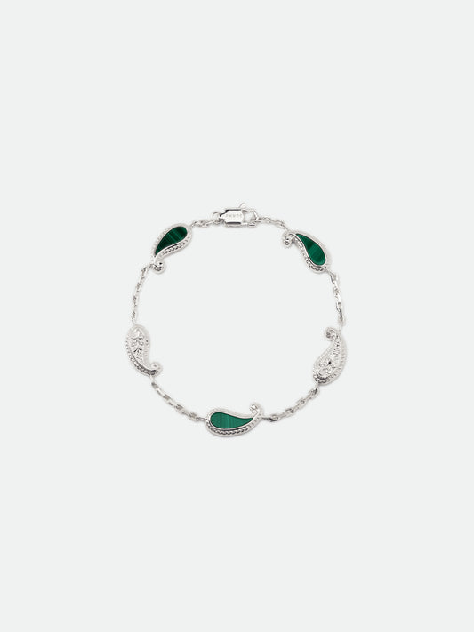 TEARS OF JOY BRACELET — 14K WHITE GOLD/MALACHITE