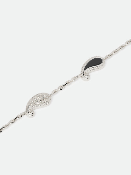 TEARS OF JOY BRACELET — 14K WHITE GOLD/ONYX