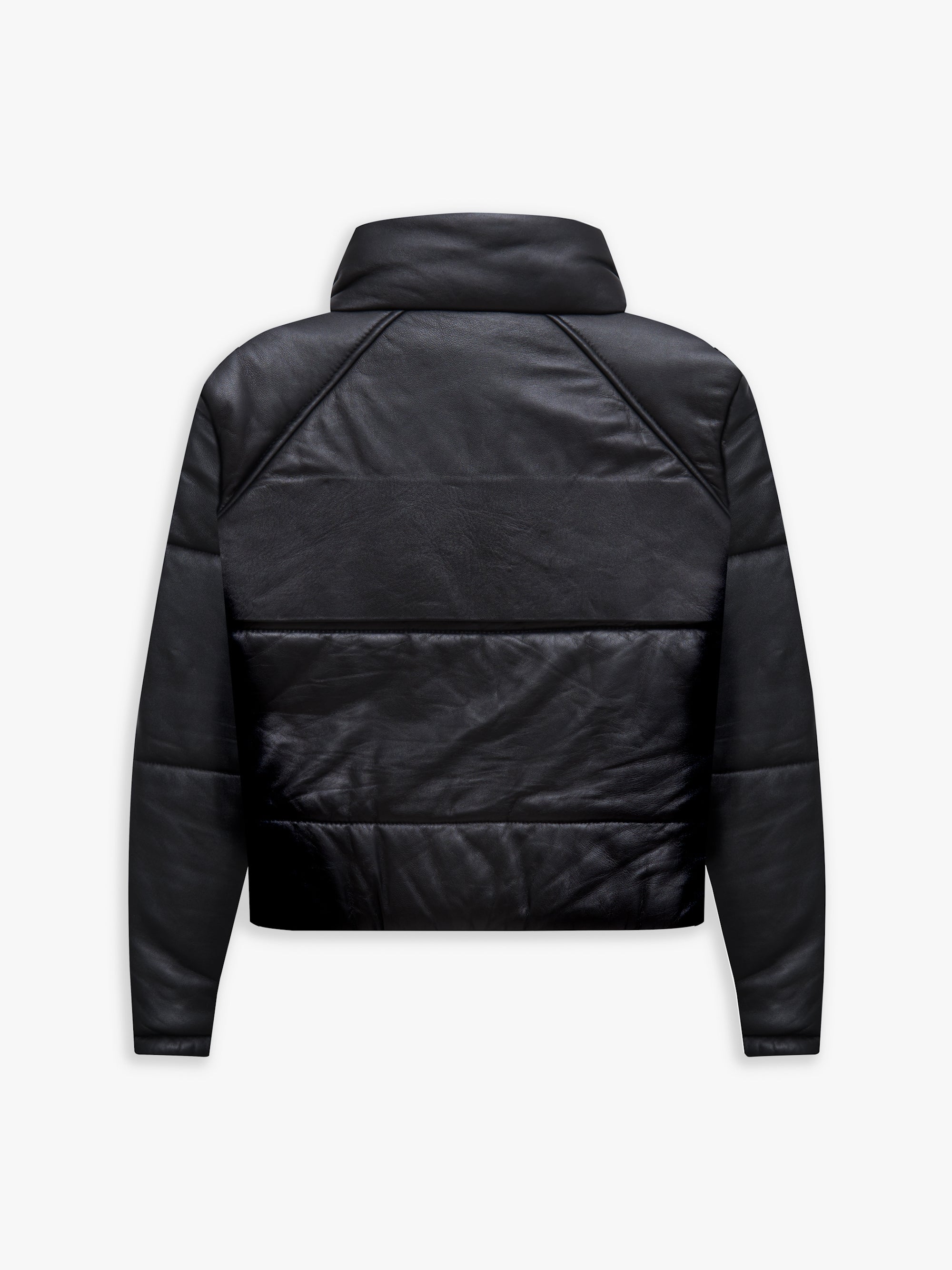 LEATHER PUFFER JACKET - XS / BLACK