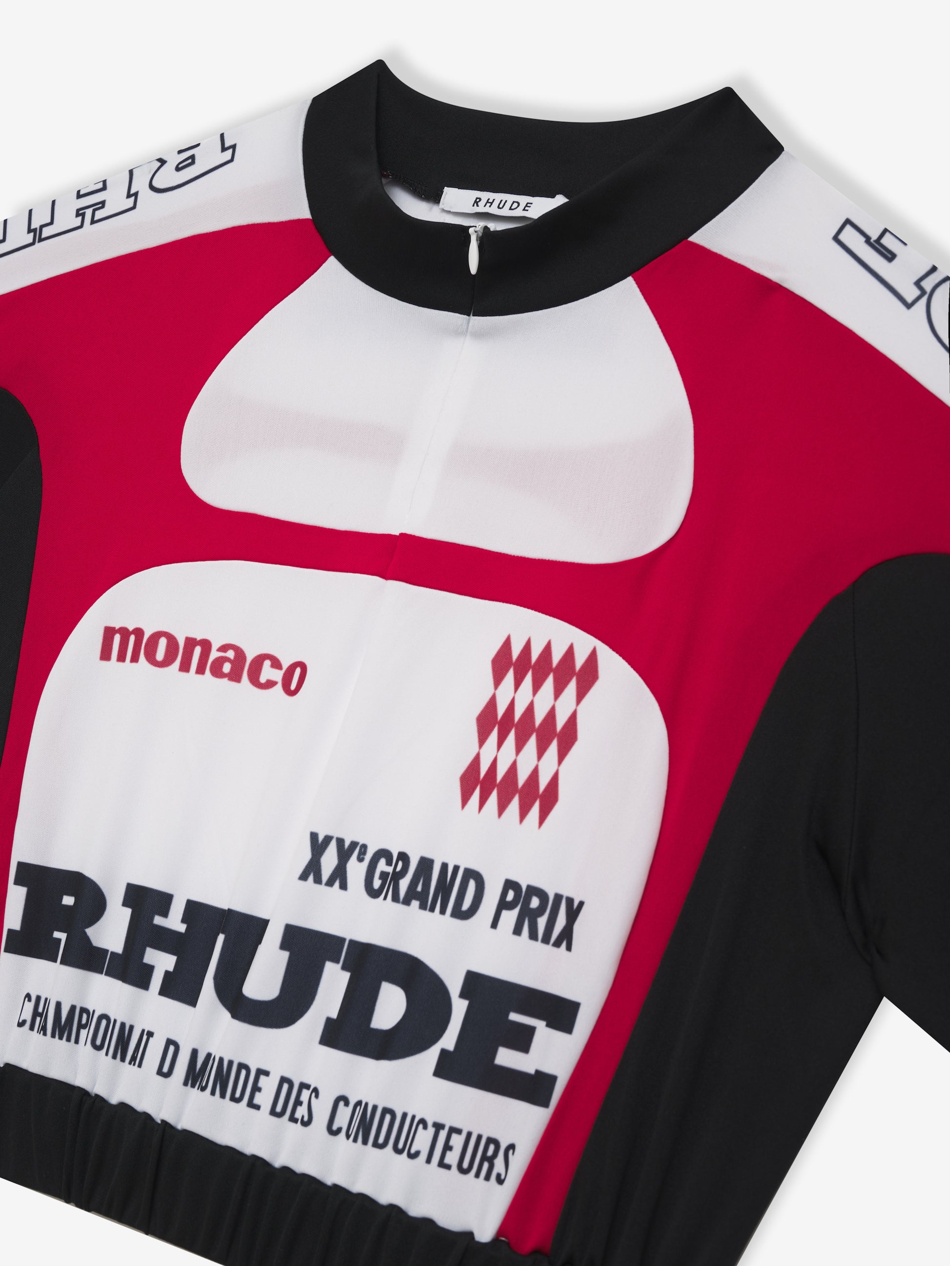 Rhude Raglan Racer Jersey Top M / White/Black/Red