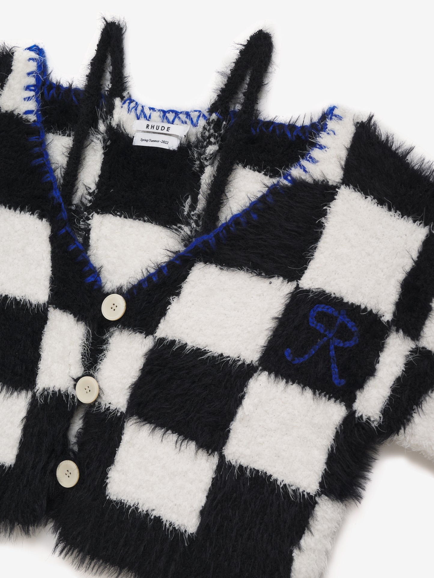 CHECKERED KNIT CARDIGAN