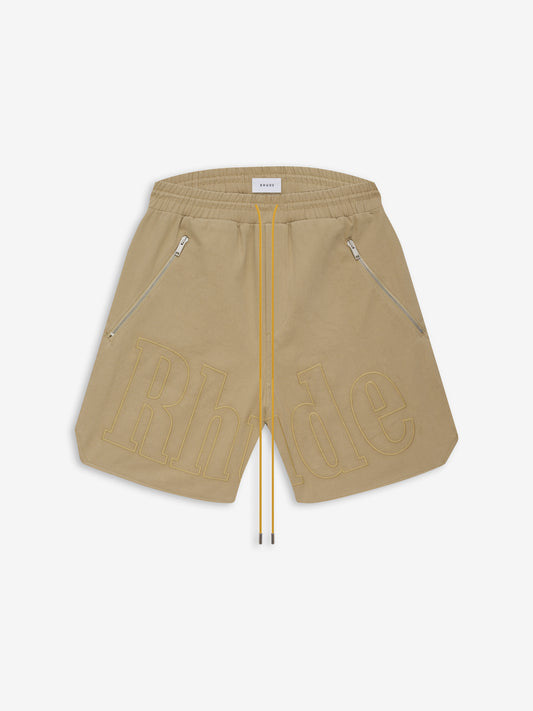 EMBROIDERED TWILL LOGO SHORTS