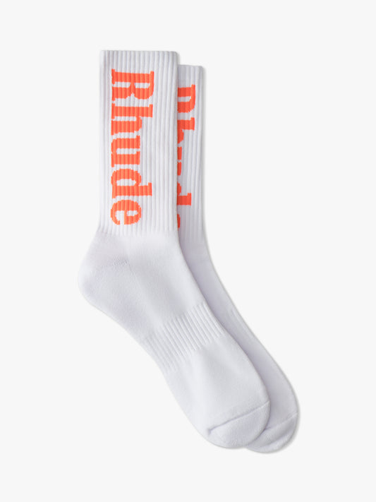 Rhude: White Scramble Logo Socks
