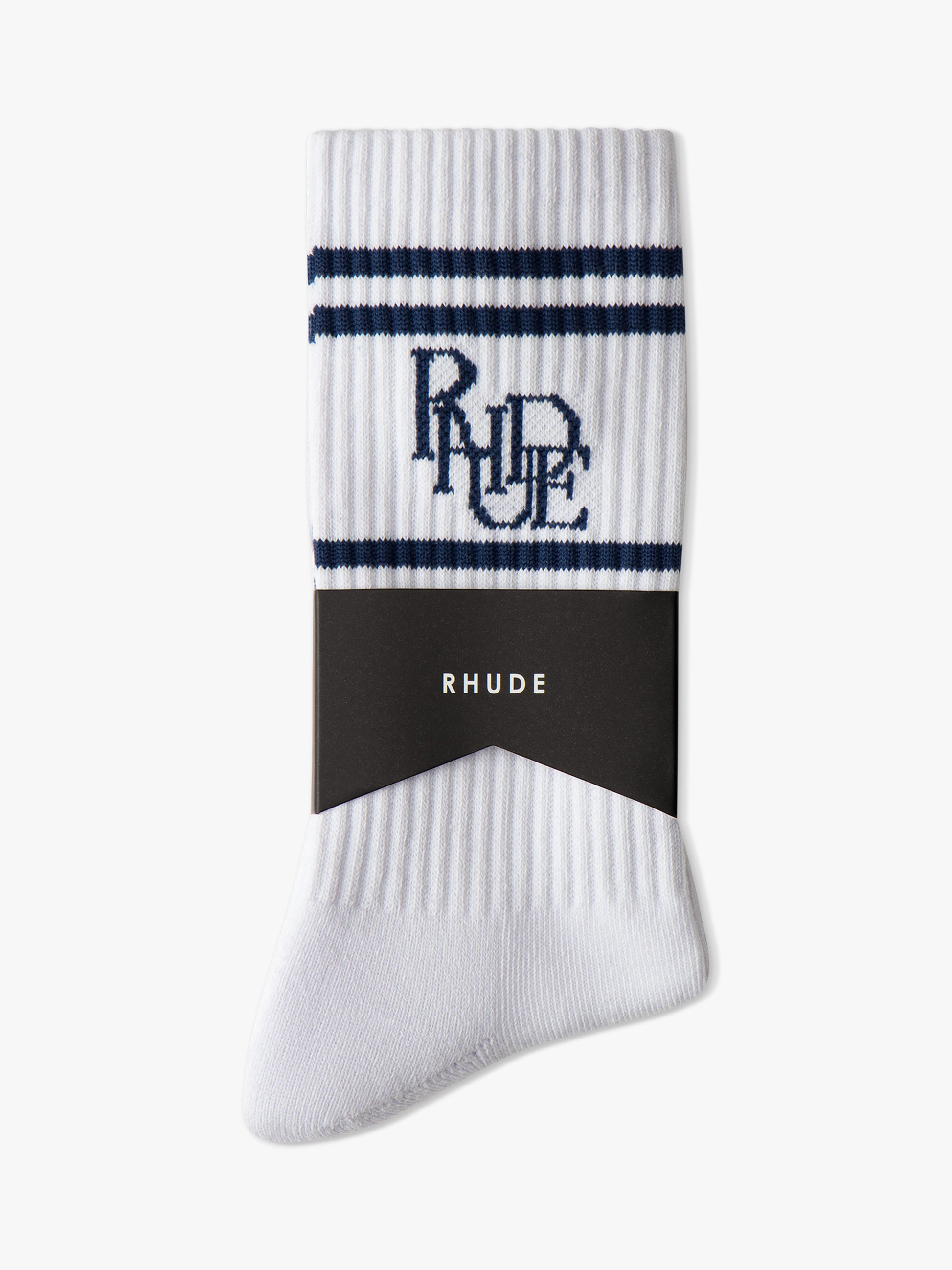 Rhude: White Scramble Logo Socks